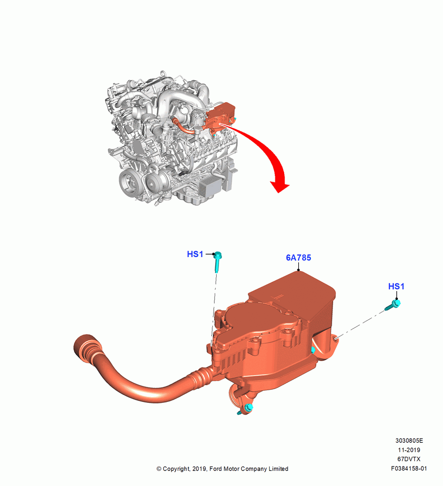 05E - Emission Control - Crankcase, 6.7L 4V V8 T/C Diesel; 04/NOV/2019