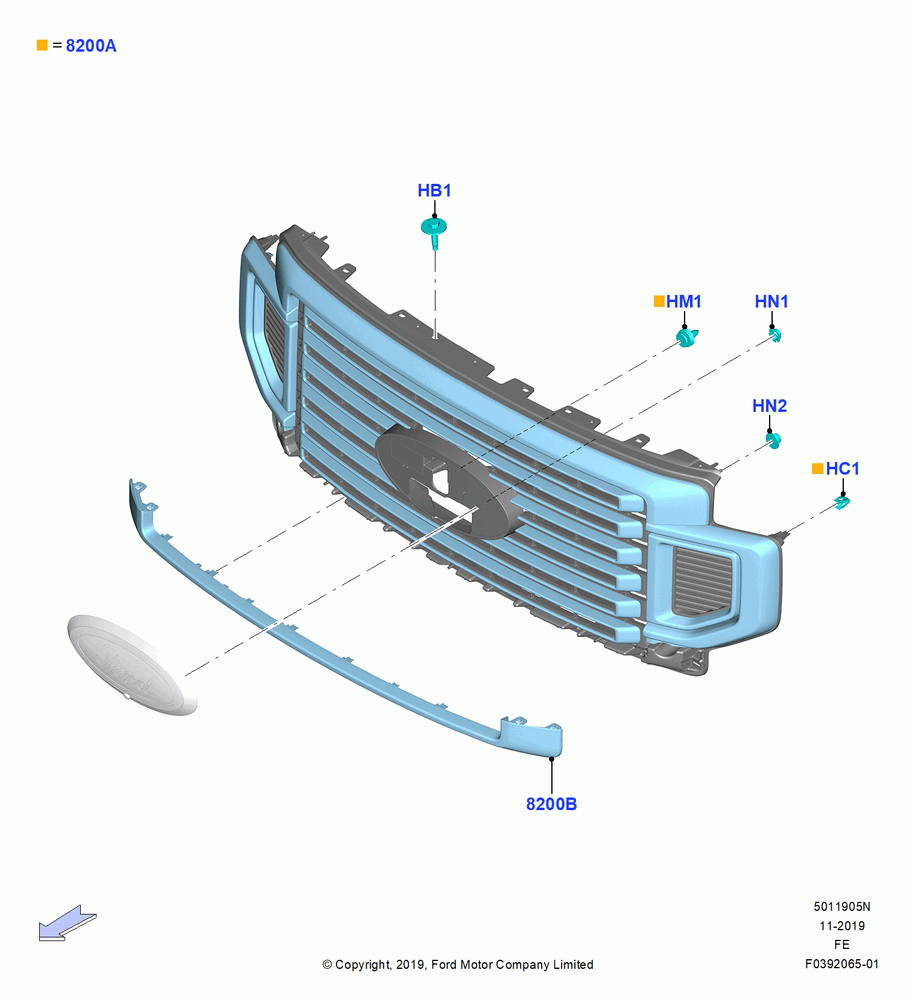 05N - Radiator Grille and Front Bumper, Mesh Grille - R Performance; 04/NOV/2019