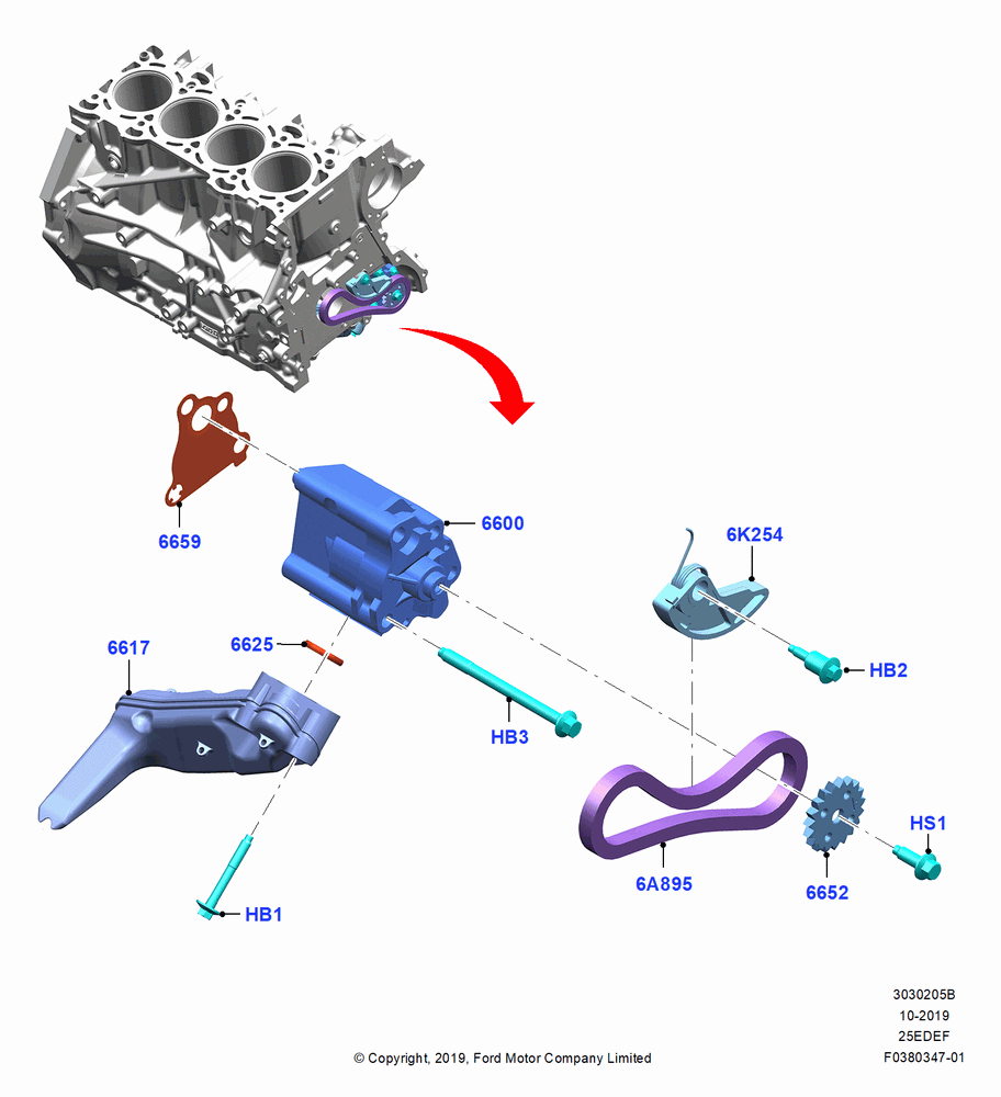 05B - Oil Pump, 2.5L DURA D4 IVCT ATK HEV/PHEV; 19/AUG/2019