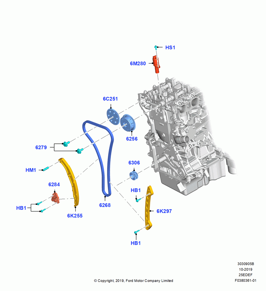 Timing Gear, 2.5L DURA D4 IVCT ATK HEV/PHEV