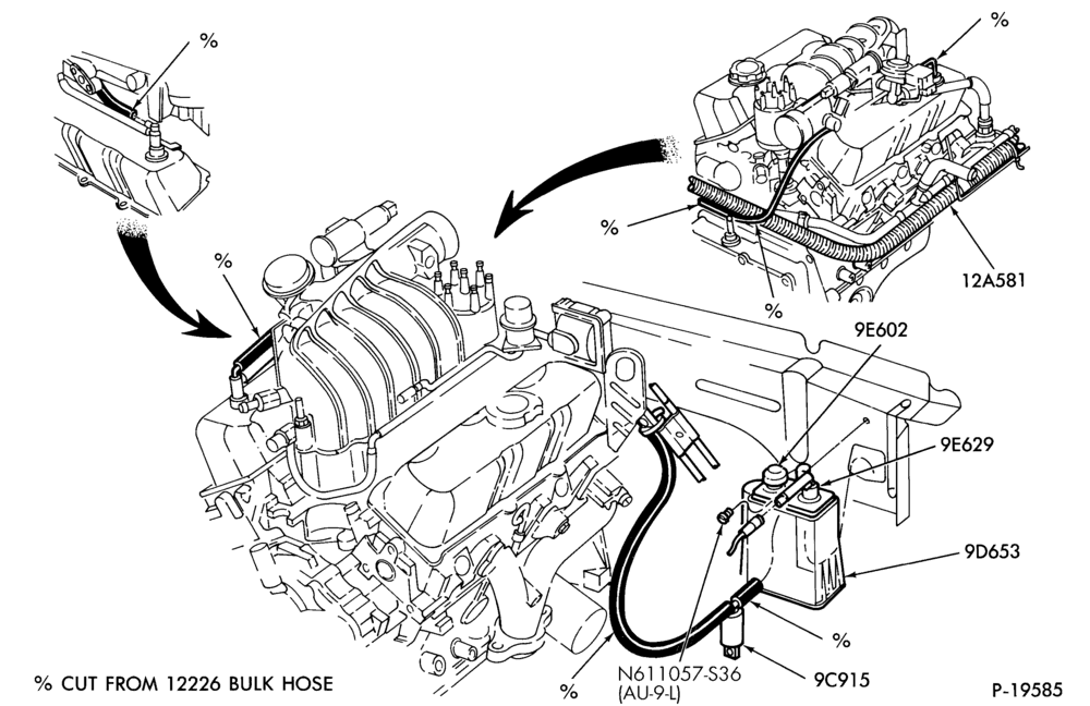 96.1 - 6 CYL. 3.0L - EXC. SHO-Fuel vapor canister and related parts
