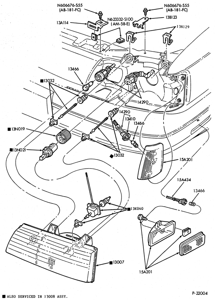 130 - LAMPS-Headlamp, parking & front fender side marker - Taurus