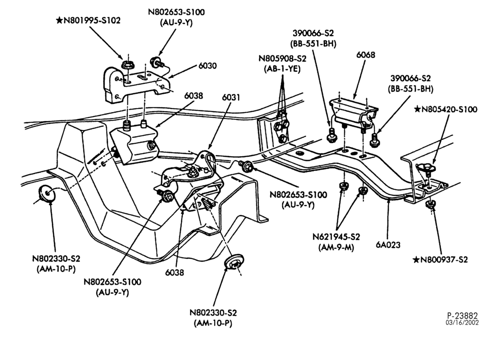 ENGINE-Engine supports - front & rear-B