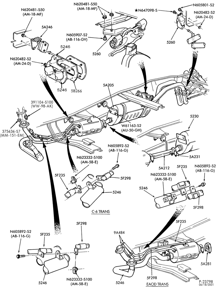 EXHAUST-Exhaust system - 8 cyl. 7.5L - over 8500# G.V.W.-F250/350,F(Super Duty)