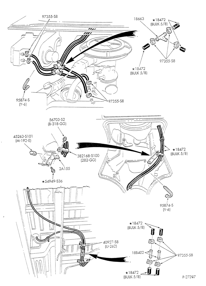 HEATER HOSES & TUBES-8 cyl. - 7.5L - w/o A/C - w/aux. heat - S.W.B.-E