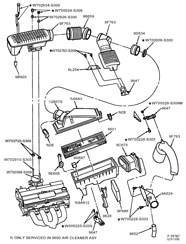 96 - 4 CYL. 2.0L-Air cleaner