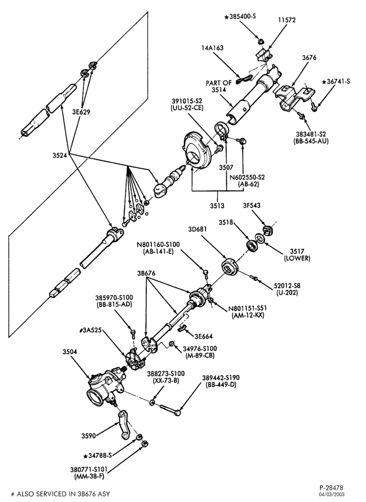 STEERING-Steering column - tilt wheel - Page B-E150/350