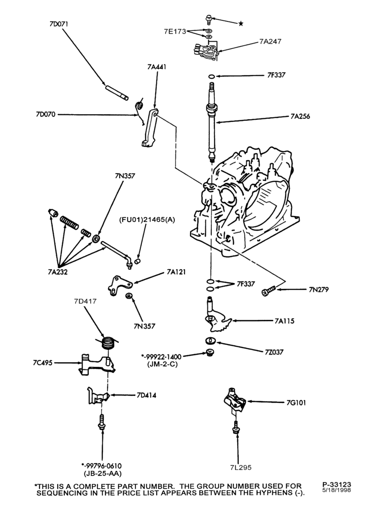 A70.17 - IF4E TYPE - INTERNAL PARTS-Manual control linkage & parking pawl