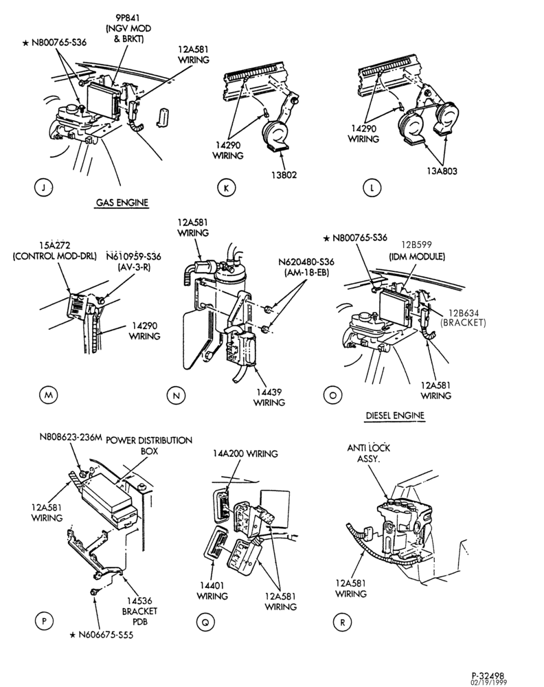 ELECTRICAL SYSTEMS-Wiring system - engine compartment - Page C-E150/550