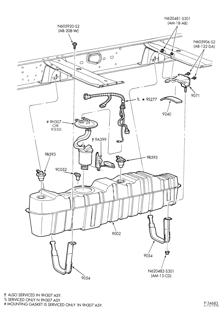90 - 10 CYL. 6.8L-Fuel tank & related parts - 18 gal. - 165" & 201" WB