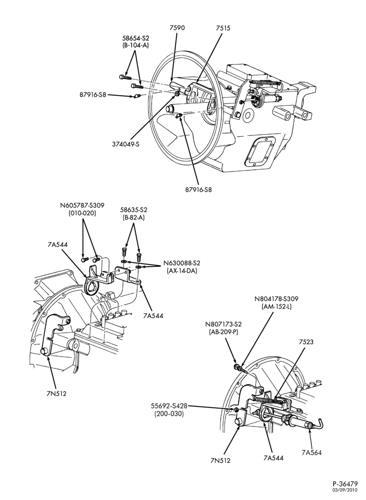 75 - EXTERNAL PARTS-CLUTCH & BRAKE PEDAL PARTS - Hydraulic clutch linkage-F650/750