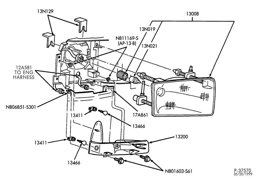 130 - LAMPS-Headlamp, parking lamp & related parts-L1