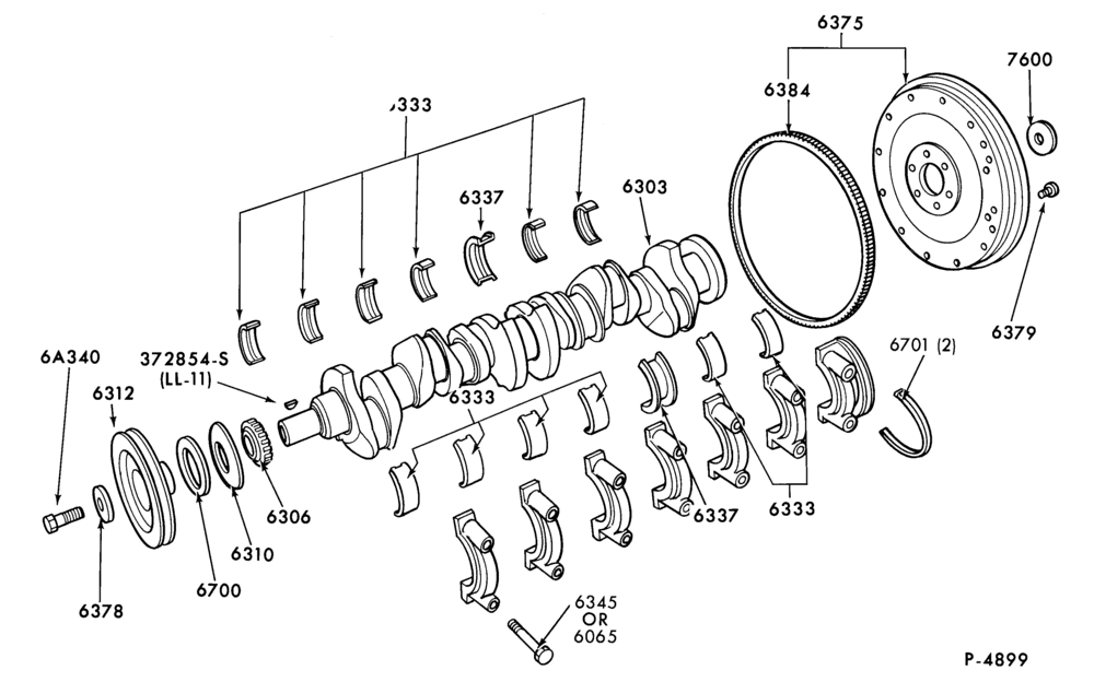 62 - 6 CYL. 3.3L (200 C.I.D.)-Crankcase and flywheel