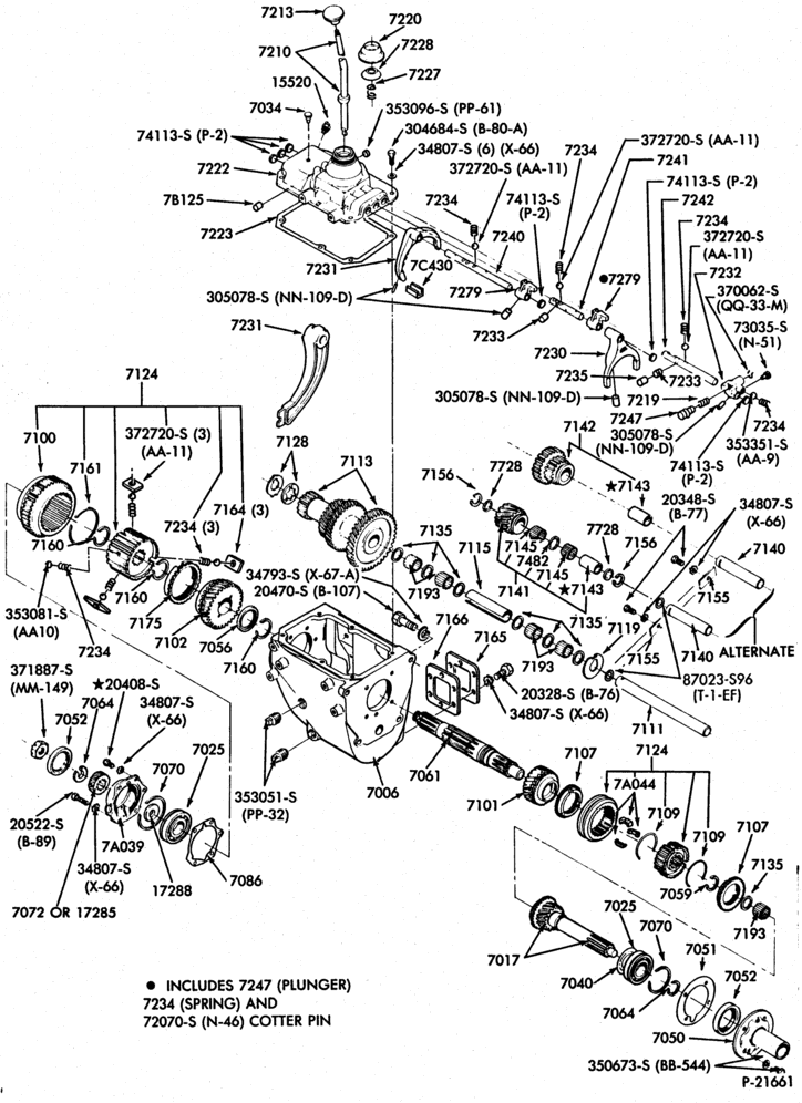70.4 - GEARSHIFT MECHANISM-4 speed M/T - Warner Gear T18-F100/350