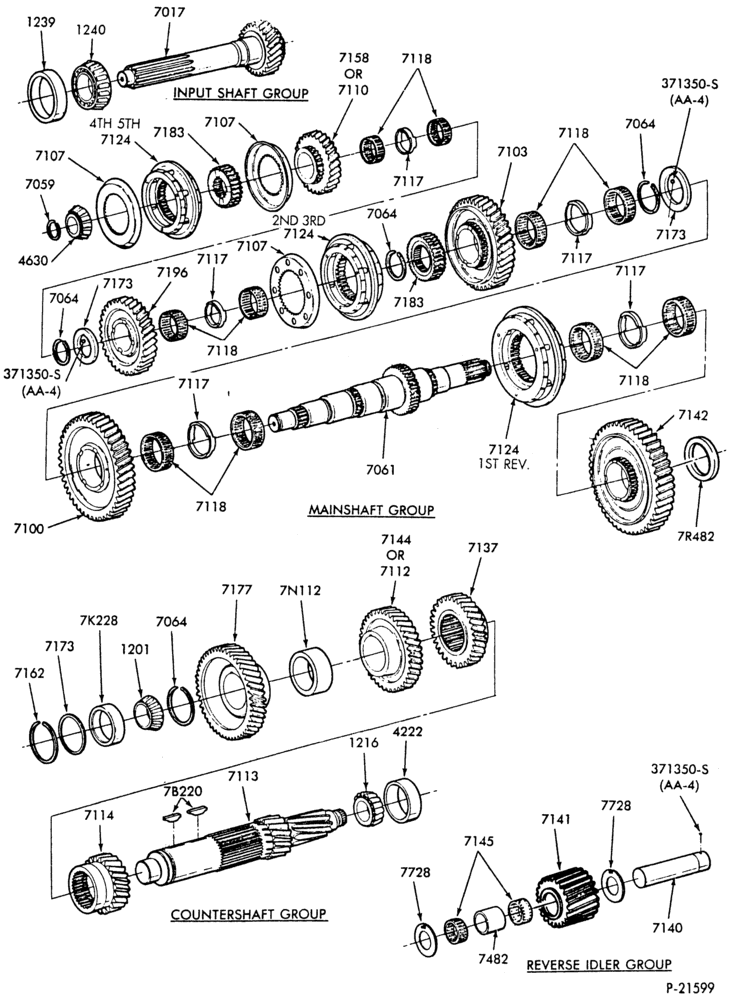 70.5 - INTERNAL PARTS-(1987/) - Fuller FS-6105 - gear train-F600/800