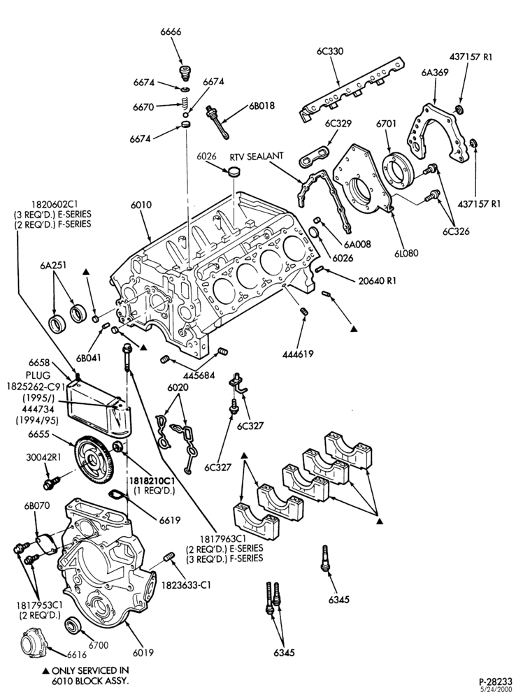 ENGINE-Cylinder block & related parts-E250/350,E(Super Duty)