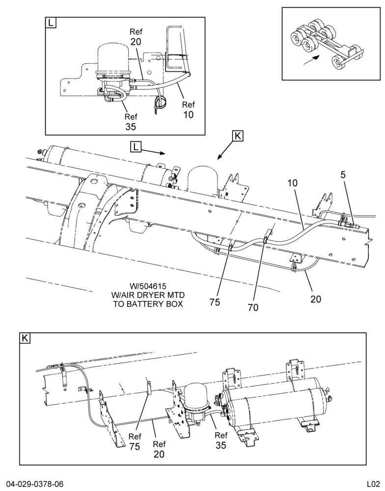 AIR DRYER TUBING INSTL; MTD ON BATTERY BOX 6/6