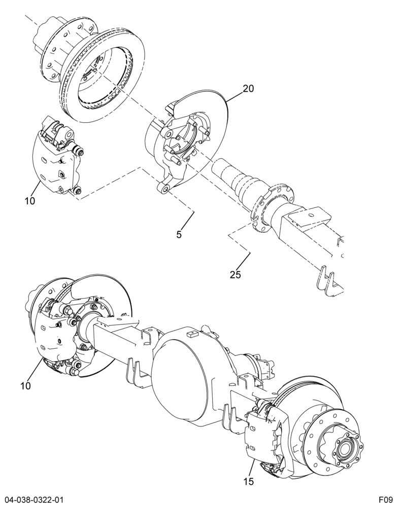 RR BRAKE INSTL; HYD, DISC W/2.36 DIA DUAL CALIPER