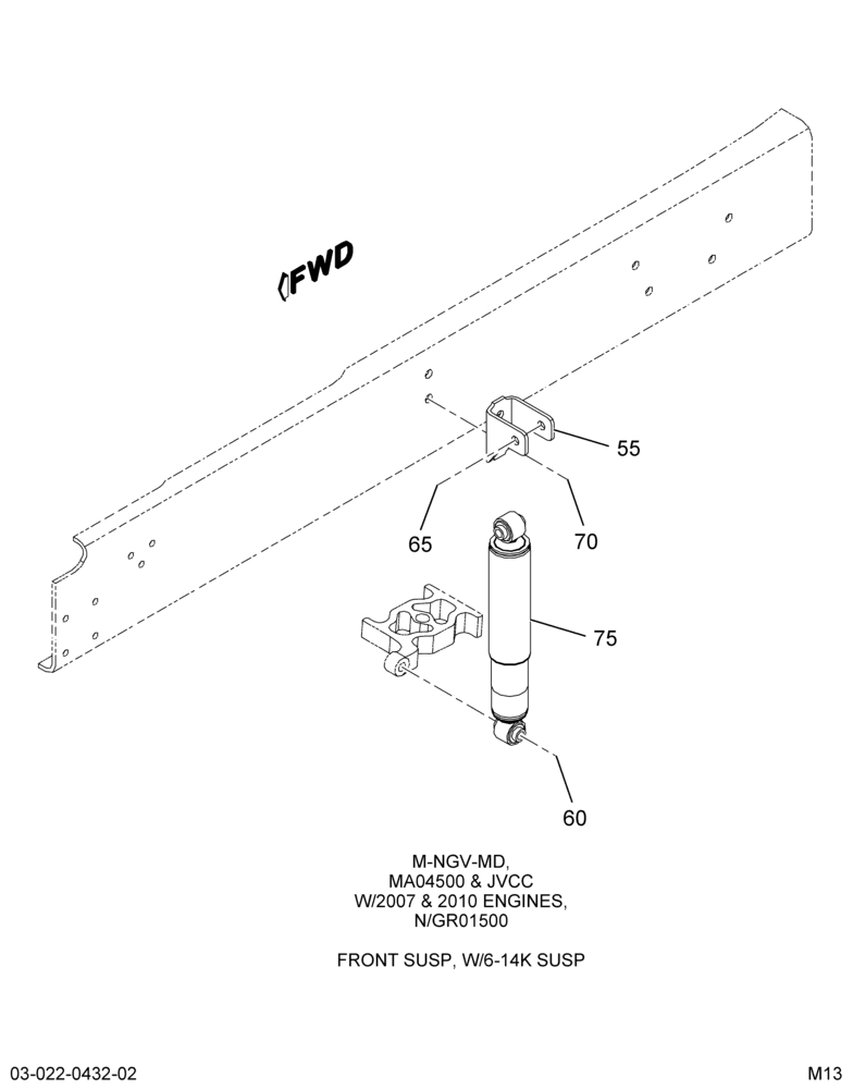 FRT SUSPENSION INSTL; 8.5 - 14K, SHK ABSBR 2/2