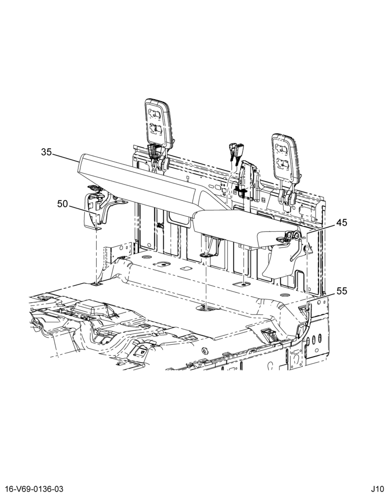 SEAT KITS; W/BELTS, REAR BENCH SEAT, EXTENDED CAB 3/3