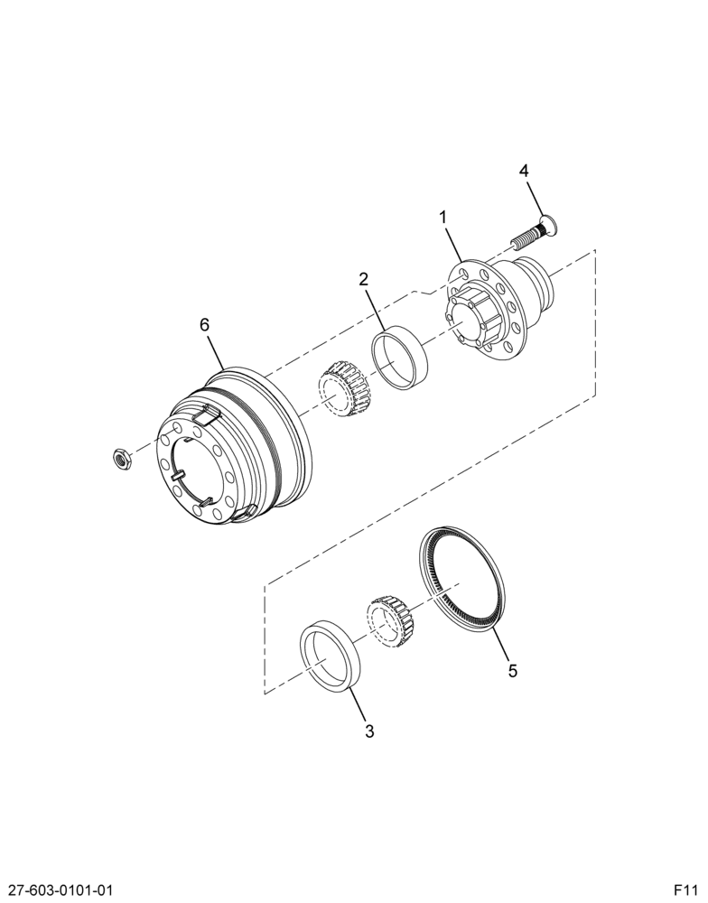 ..HUB FRT WHEEL W/DRUM STL 285 (Intl. 3504275C93)