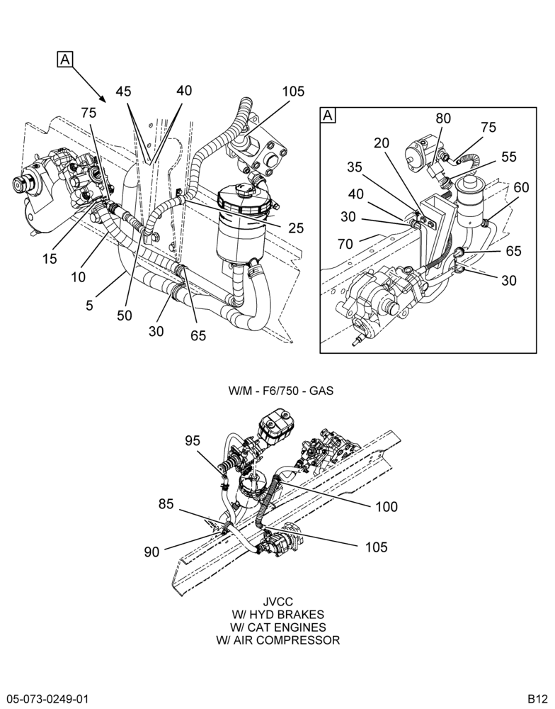 PWR STRG HOSING INSTL; W/FORD GAS ENGINE
