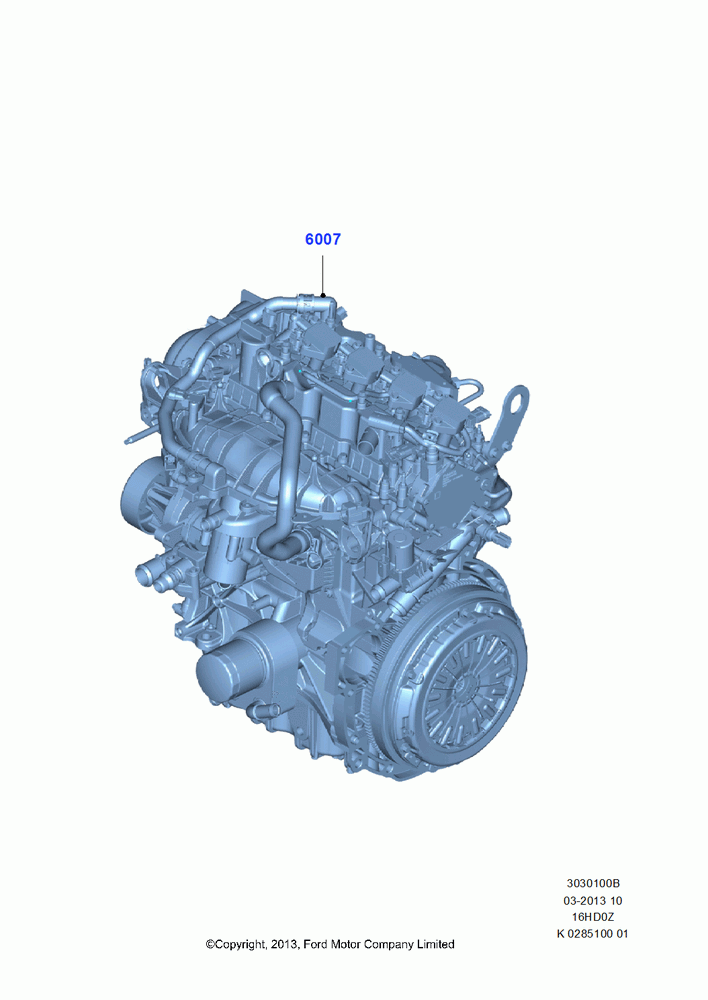 00B - Engine Assy Fully Dressed, 1.6L EcoBoost SCTi 160/182PS-Sigma, (+)"CDN/PR/USA"; 04/NOV/2013