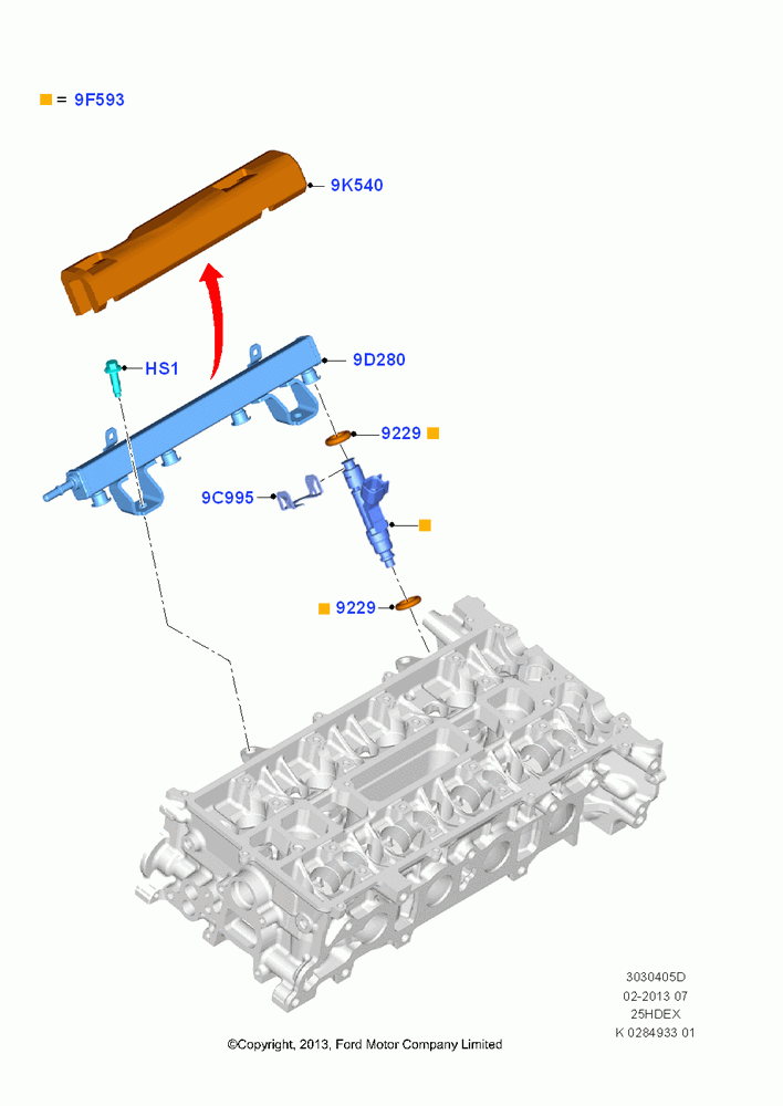 05D - Fuel Injectors and Pipes, 2.5L Duratec (110kW/150PS), (+)"CDN/PR/USA"; 30/SEP/2013