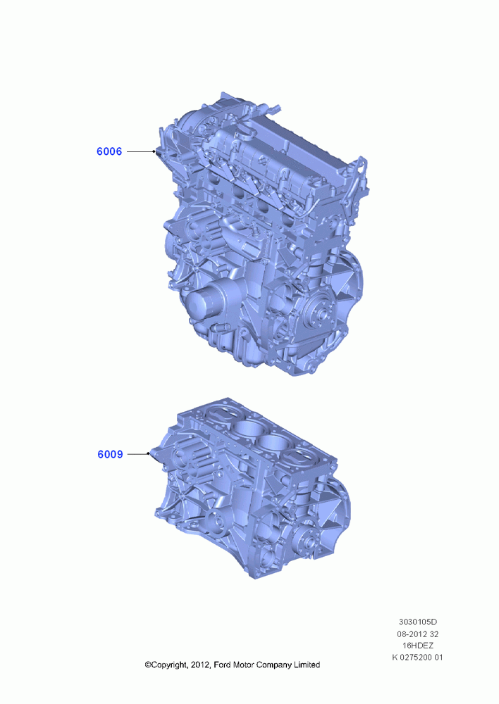 05D - Service Engine and Short Block, 1.6L TIVCT PFI Sigma; 29/APR/2013-01/AUG/2019