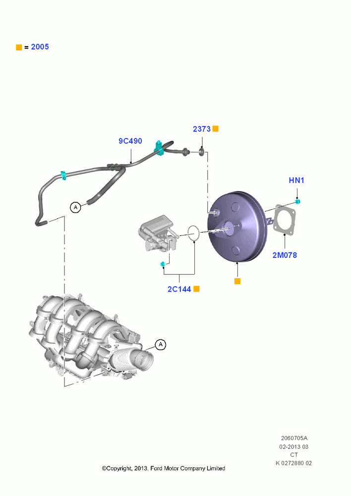 05A - Brake Booster, 1.6L TIVCT PFI Sigma; 29/APR/2013-01/AUG/2019