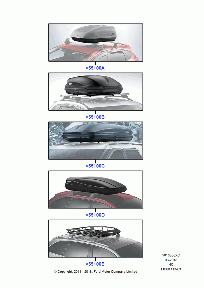 06XC - Accessory Roof Rack Mounting Kits, Thule Rack Products, Cargo Basket, Cargo Box; 30/SEP/2013