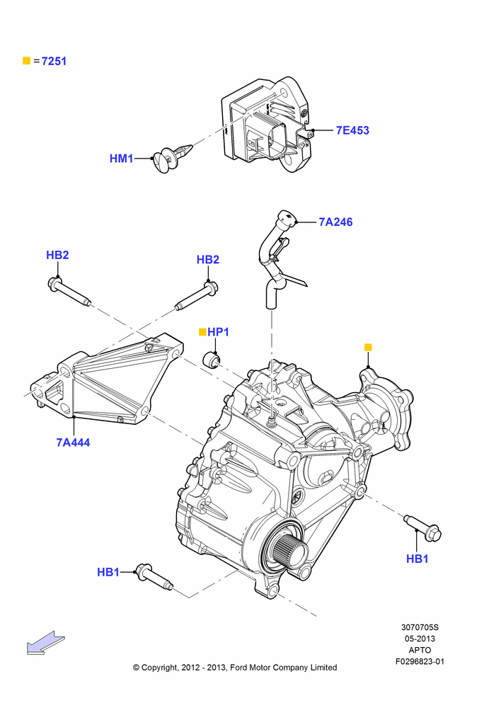 05S - Transfer Drive Case, 3.5L DOHC T/C V6 Gas, Less Transmission Power Take Off, LHD 4WD (FTD); 04/SEP/2012-03/MAR/2019