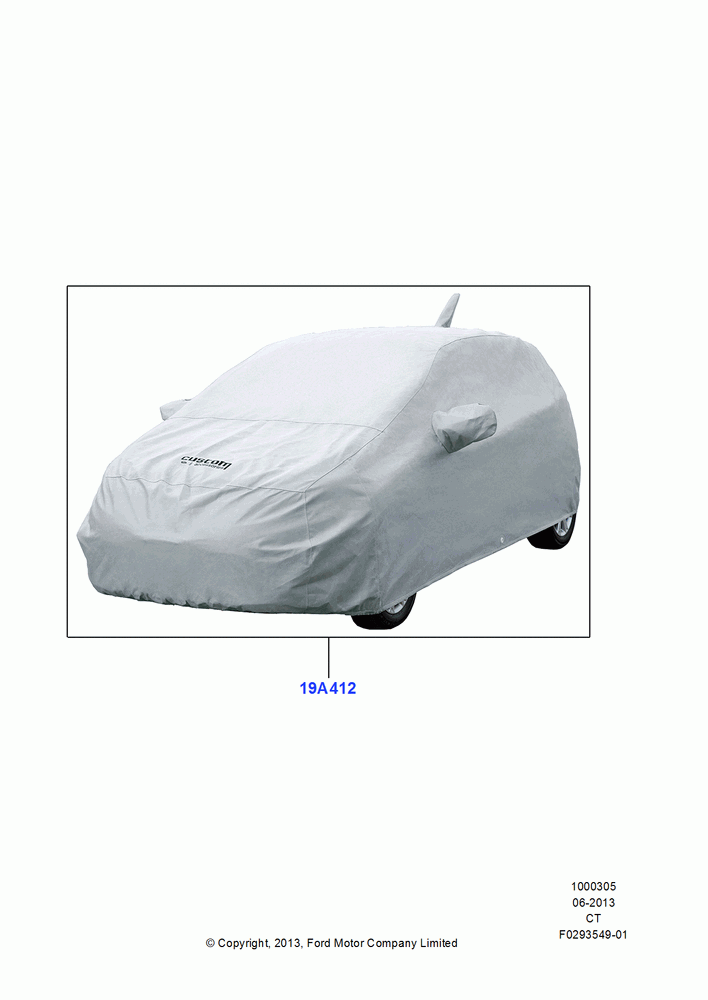 05 - Appearance And Maintenance Aids, Accessory, Vehicle Cover; 29/APR/2013-01/AUG/2019