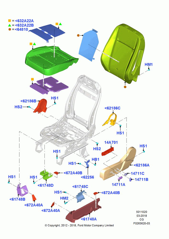 20B - Front Seat Pads/Valances & Heating, With Drivers Heated Seat, With Heated Passenger Seat; 23/JUL/2012-26/APR/2018