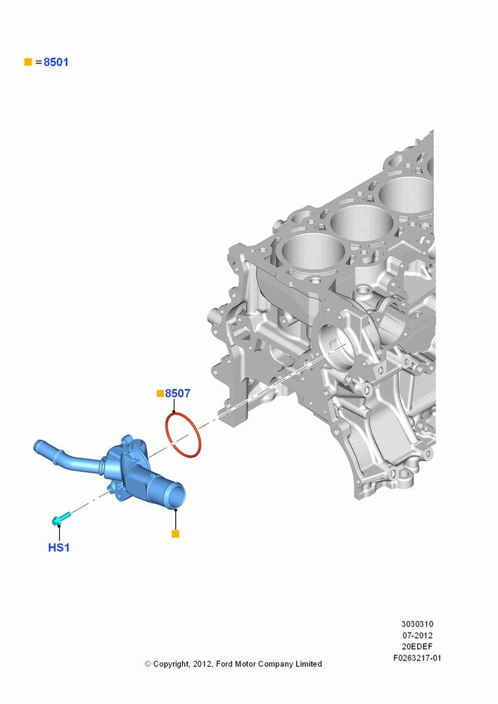 10A - Water Pump, 2.0L Duratec Hybrid (130kW); 23/JUL/2012-26/APR/2018