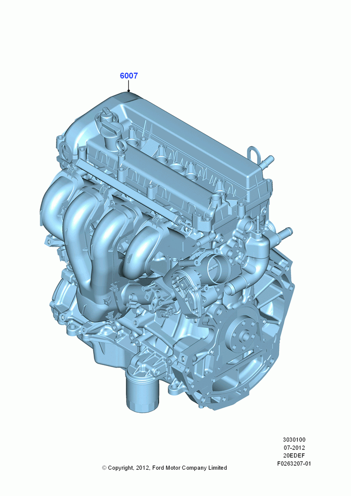 00A - Engine Assy Fully Dressed, 2.0L Duratec Hybrid (130kW); 23/JUL/2012-26/APR/2018