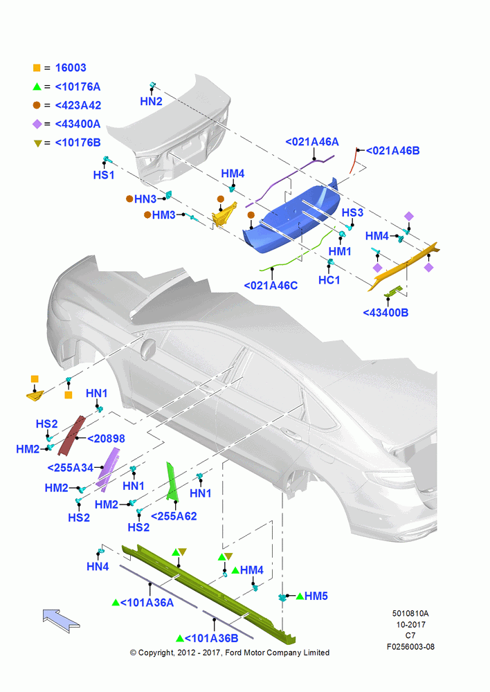 10A - Body Mouldings; 13/AUG/2012-04/APR/2016