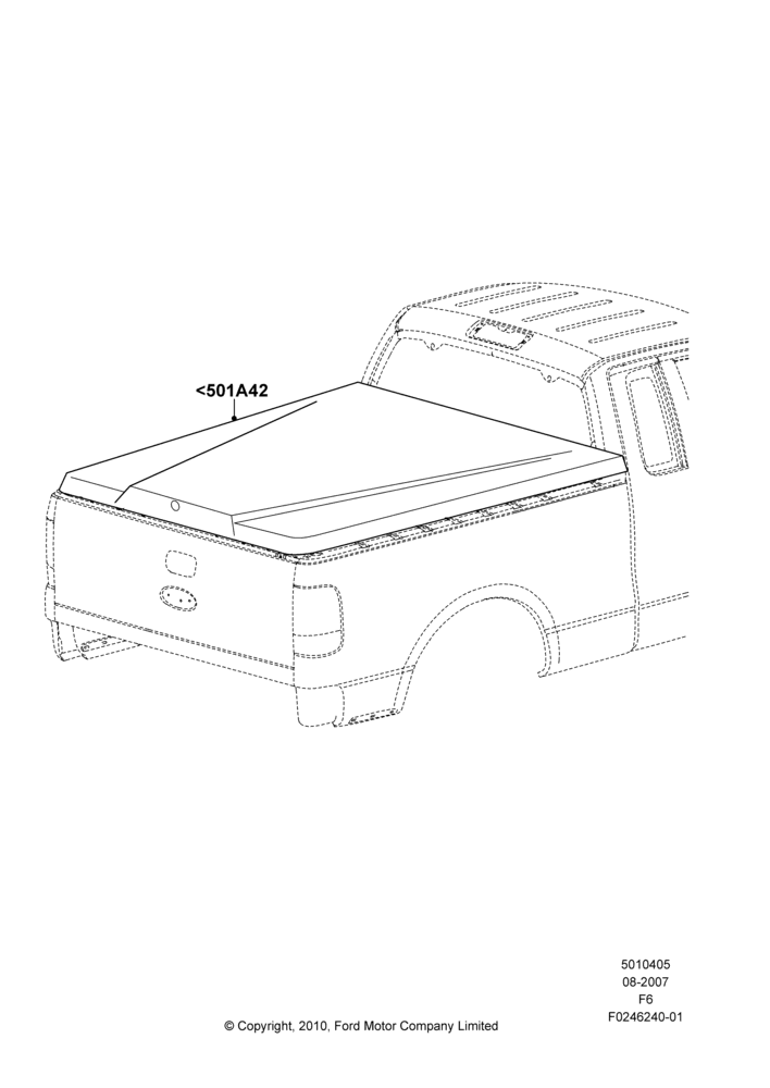 05XQ - Pick Up Box/Tailgate and Tonneau, One-Piece Fiberglass Hard Tonneau Cover, Accessory; 13/AUG/2007-24/OCT/2011