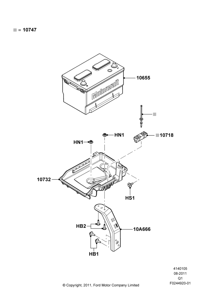 05D - Battery and Mountings, 2.0L EcoBoost (240PS); 08/AUG/2011-24/DEC/2014