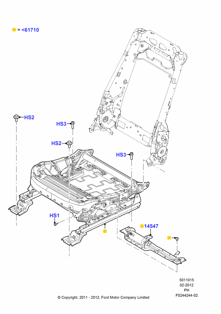 15M - Front Seat Base, With Driver 8 Way Pwr.Seat Adjuster; 06/FEB/2012-01/MAR/2019