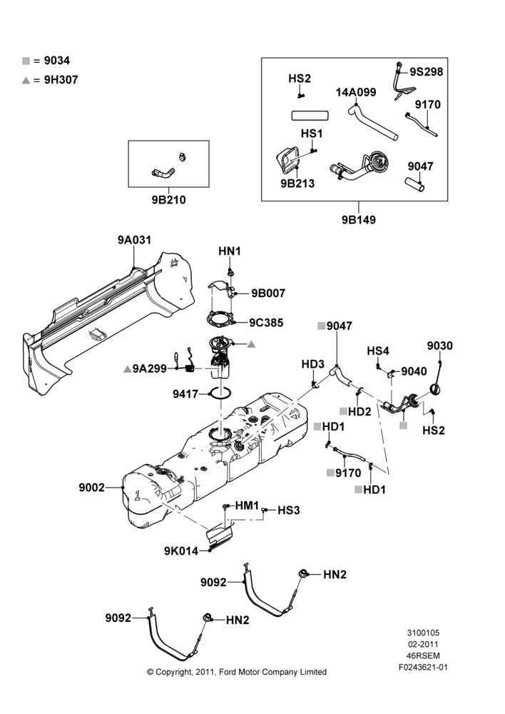 05AL - Fuel Tank, Cutaway, Romeo 4.6 SOHC EFI, With Mid-Ship Fuel Tank; 26/SEP/2011-04/AUG/2014