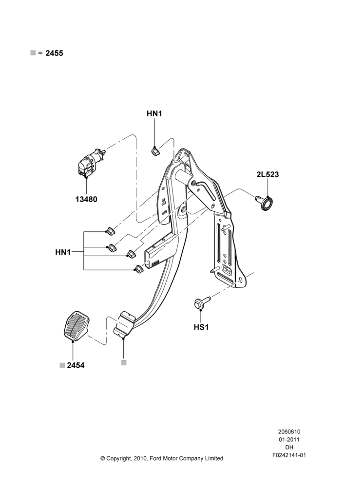 10B - Brake and Clutch Controls, 6 Speed Auto Transmission DPS6, 6 Speed Auto Trans 6F15; 31/JAN/2011-04/MAY/2018
