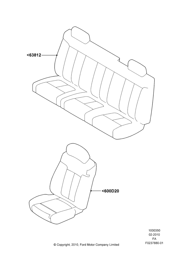 50XA - Accessory Front & Rear Seat Covers, Accessory; 22/FEB/2010-05/JUL/2016