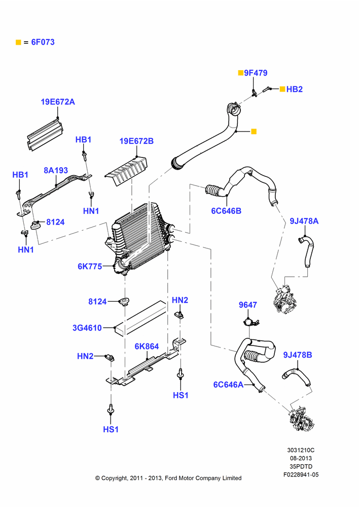 10C - Intercooler/Air Ducts and Hoses, 3.5L V6 Gas DOHC TIVCT; 03/JAN/2011-20/AUG/2012