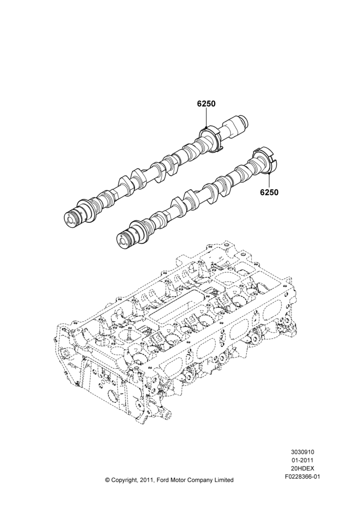10B - Camshaft, 2.0L I4 DI TIVCT Petrol 160PS; 31/JAN/2011-04/MAY/2018