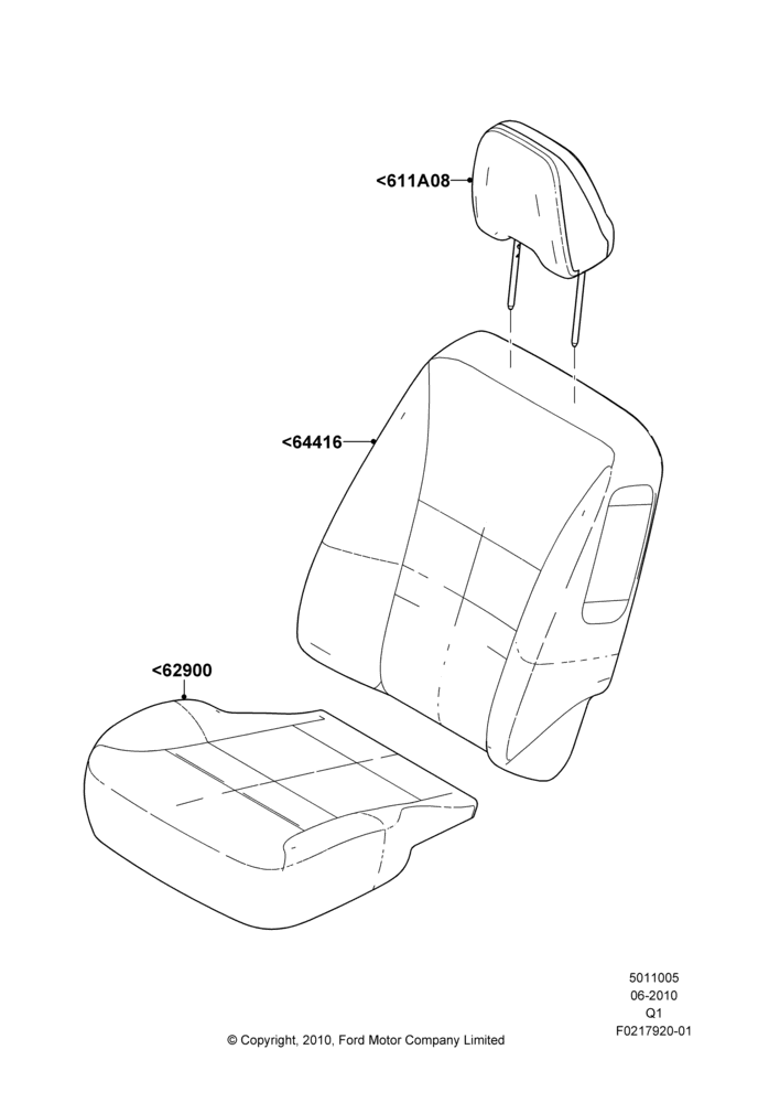 05E - Front Seat Covers, Ford Series; 12/JUL/2010-08/AUG/2011