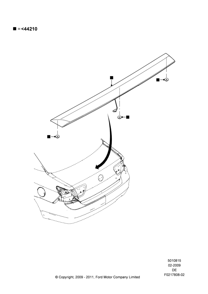 15XC - Spoiler and Related Parts, Mercury Division Derivative, Accessory; 04/FEB/2009-01/JAN/2011