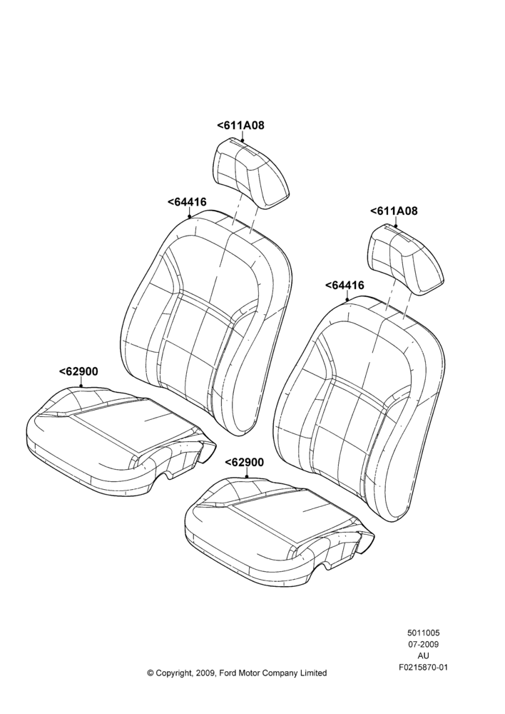 05G - Front Seat Covers; 20/JUL/2009-07/DEC/2010