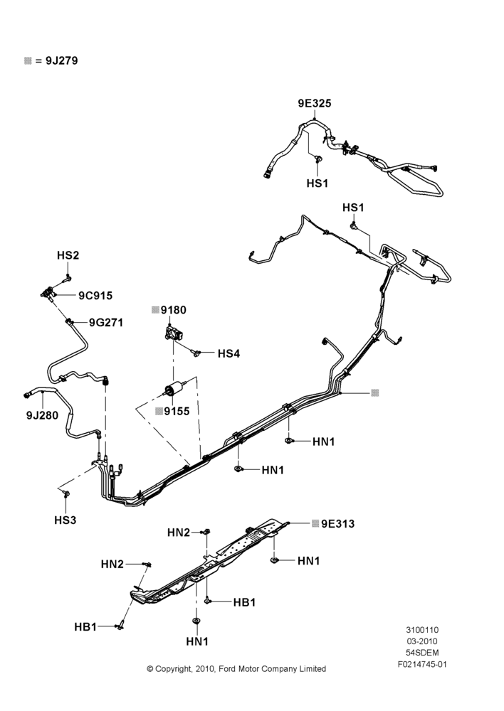 10D - Fuel Lines, 5.4L 4V DOHC EFI S/C ALUM V8 G; 22/MAR/2010-30/APR/2012