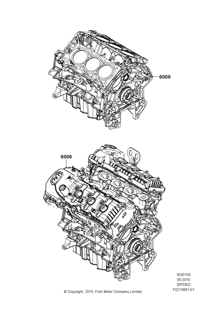 05D - Service Engine and Short Block, 3.5L 4V DOHC VCT SMPI V6 Gas; 12/JUL/2010-24/DEC/2014